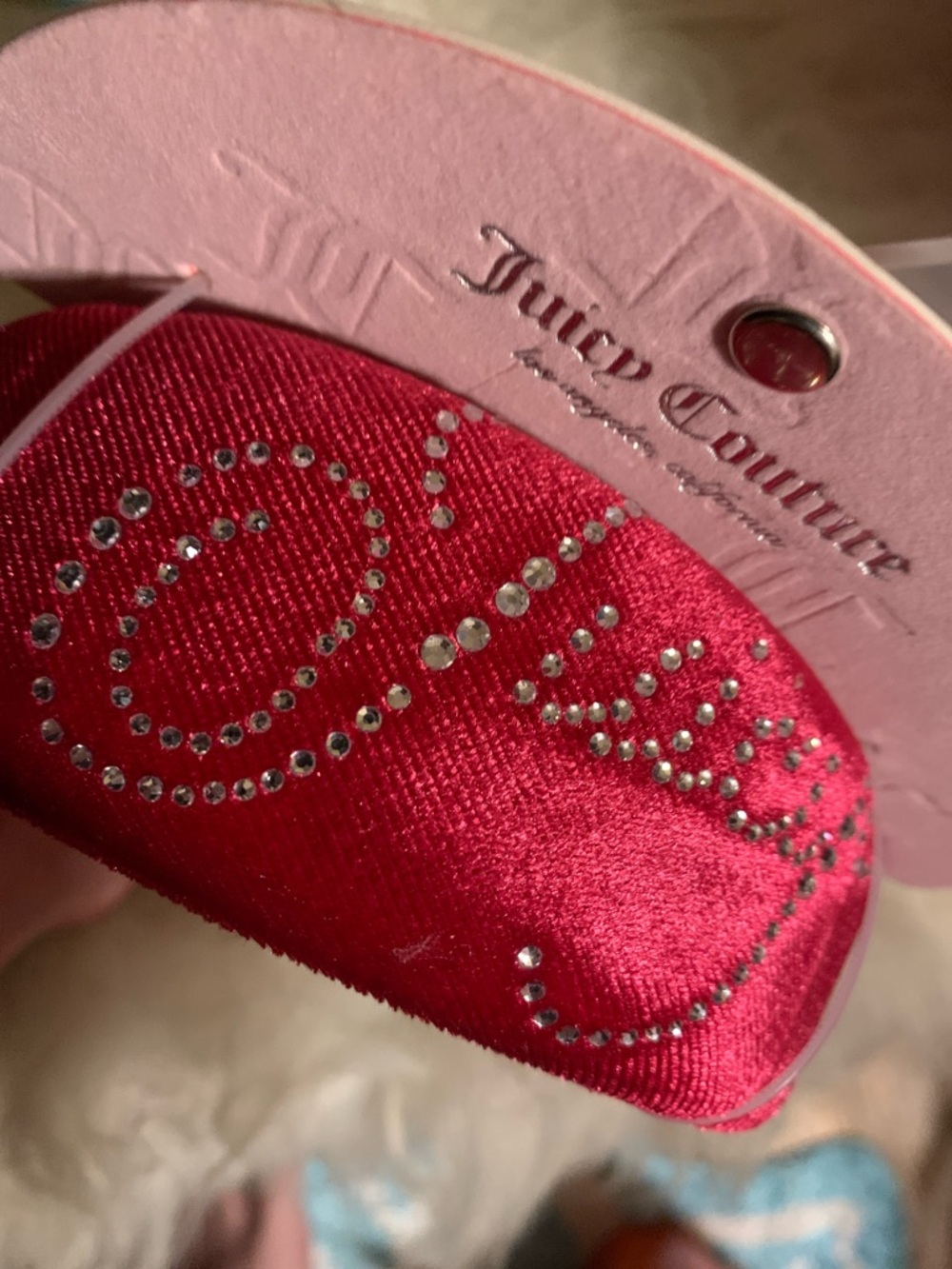 Juicy Couture Hot Pink Rhinestone Velvet Headband